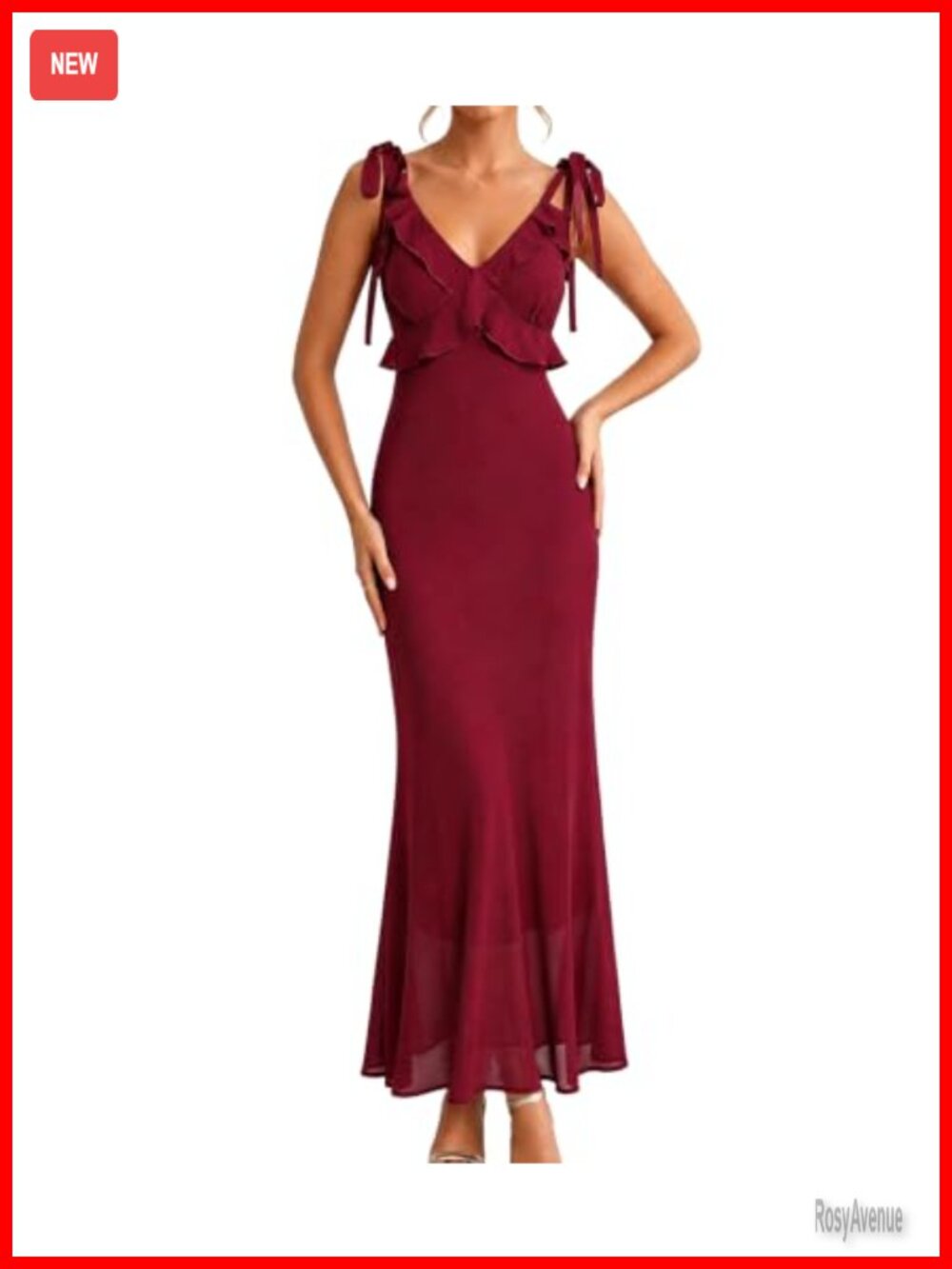 Boho Midi Floral Dress Spaghetti Strap V-Neck Sundress Elegant Flowy Summer